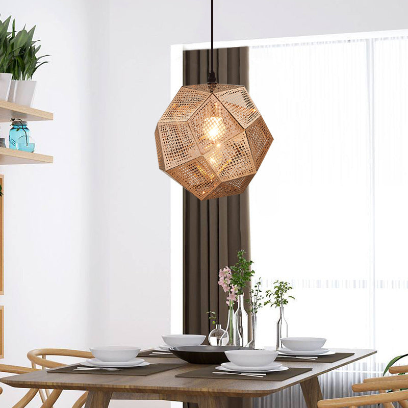 Pendant Modern Simple Grid Light Shadow Polyhedral Ball