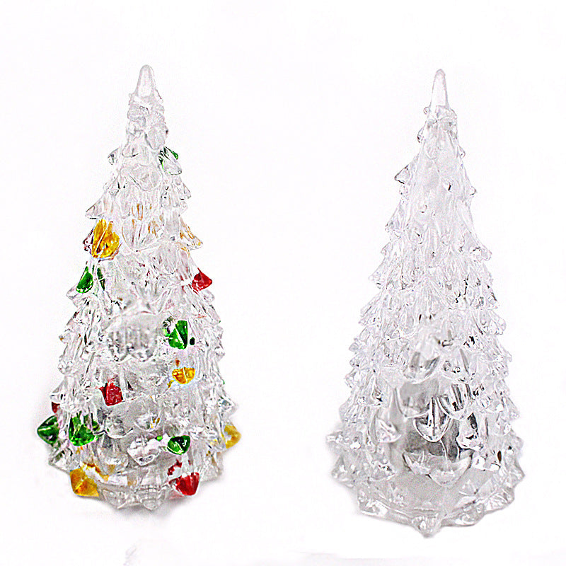 Acrylic Christmas Tree LED Colorful Crystal Night Light