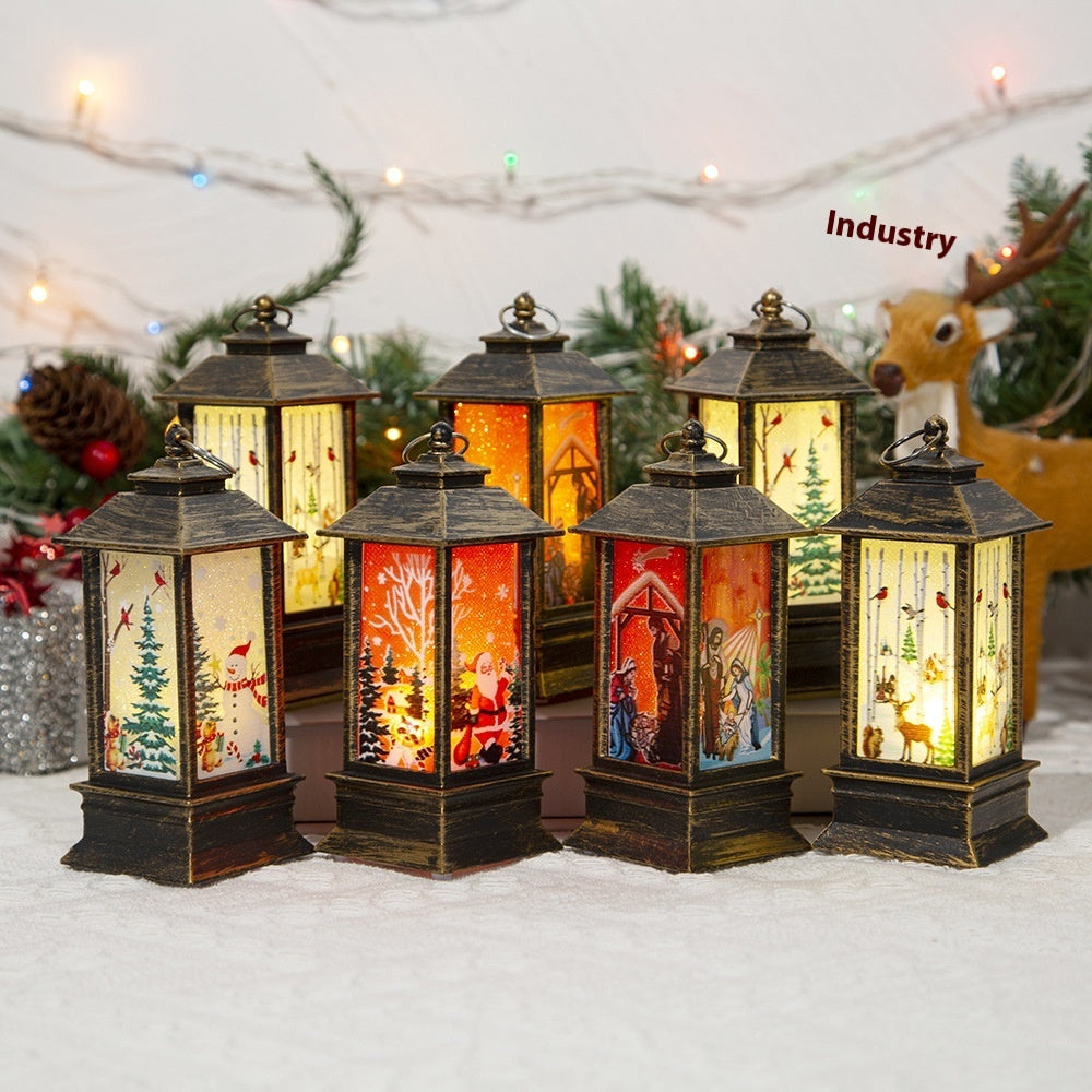 Christmas Portable Oil Lamp Santa Claus LED Night Lights