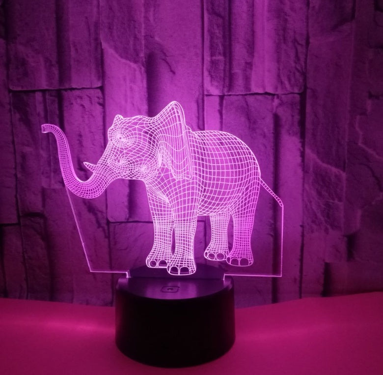 New elephant 3D light Colorful touch 3D LED visual light