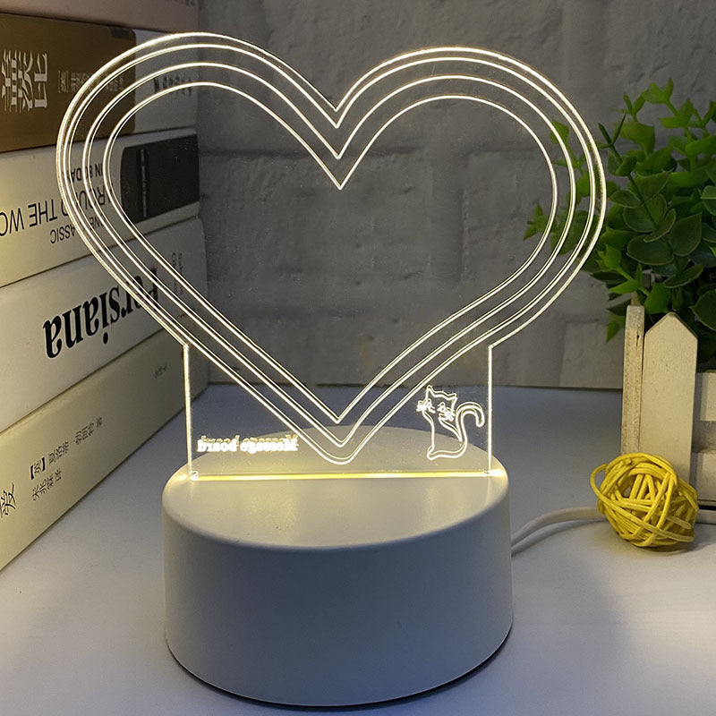 3D Night Light Desktop Luminescent Noteboard