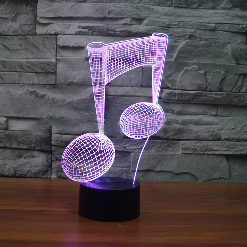 Musical note 3D colorful visual light Touch LED light