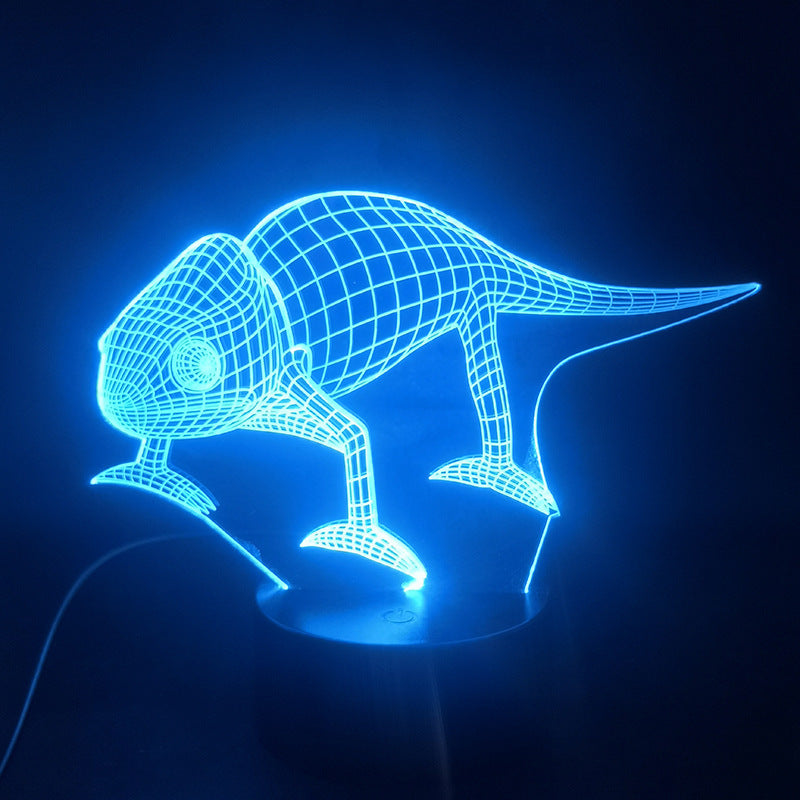 Three-dimensional illusion lizard led colorful gradient light