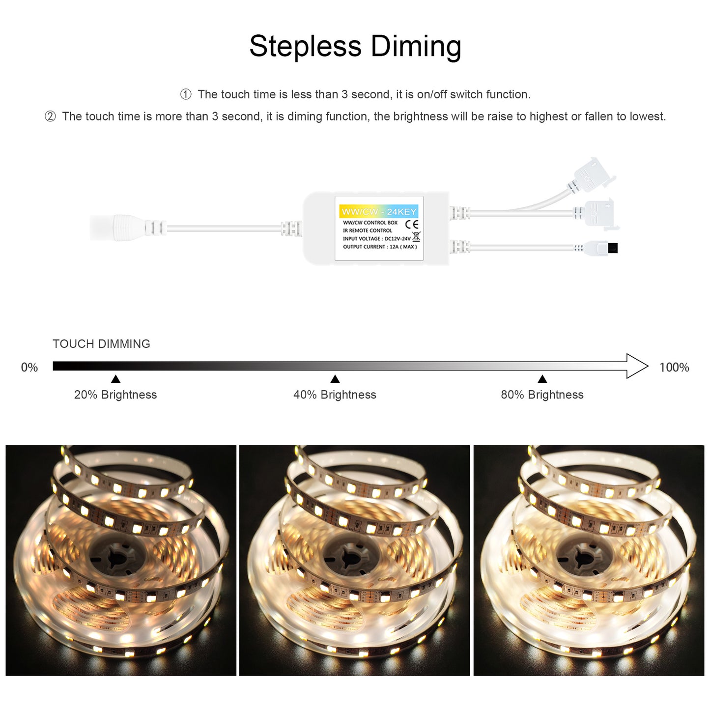 LED Dual Color Light Strip 12V Dimming