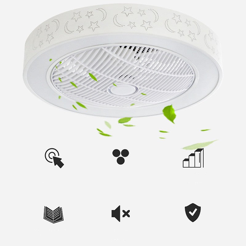 LED Invisible Fan And Chandelier In Living Bedroom And Dining Room