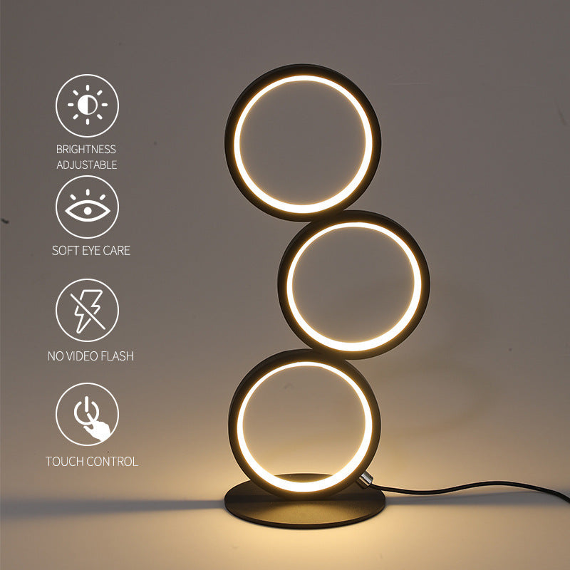 Circle Personality Three-tone Light LED Table Lamp