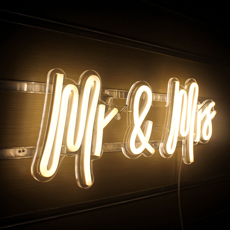 Luminous Word Mr&MrsLED Neon Interior Decoration