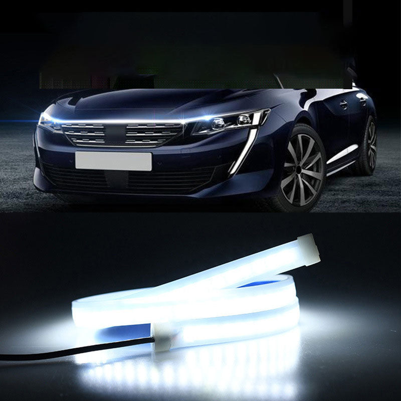 Automotive Engine Cover Through The Led Daily Running Light Screen Gap Atmosphere