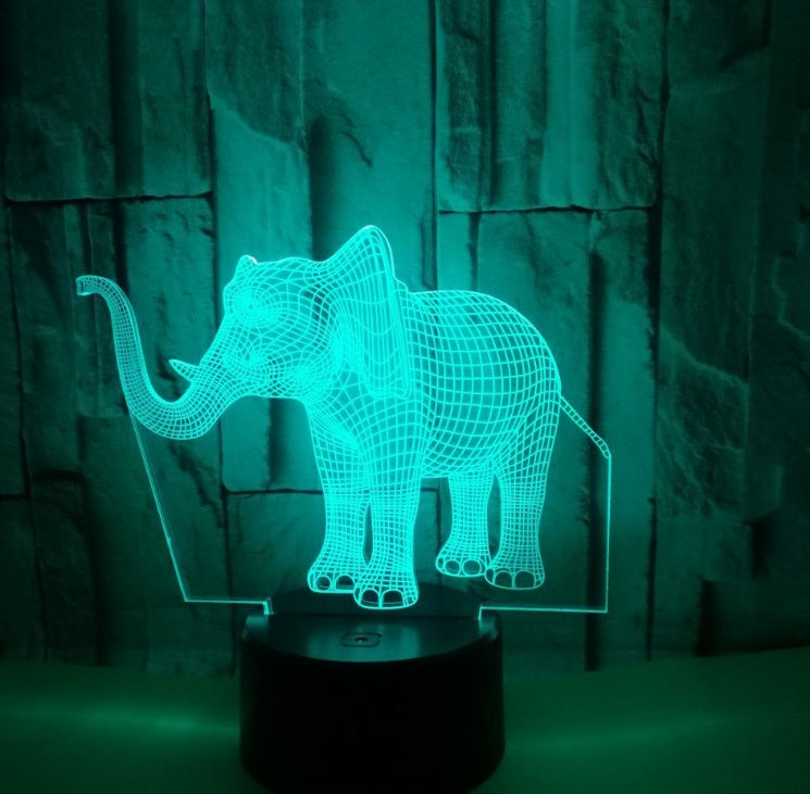 New elephant 3D light Colorful touch 3D LED visual light