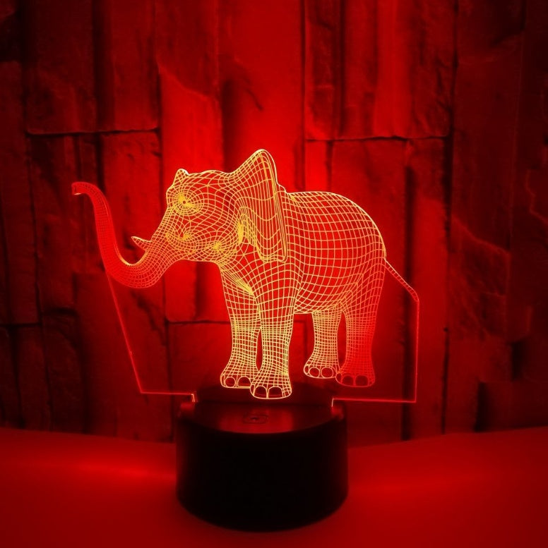 New elephant 3D light Colorful touch 3D LED visual light