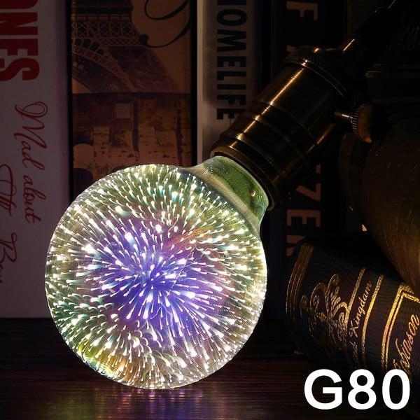 LED Light Bulb 3D Decoration Bulb Firework Bottle Heart