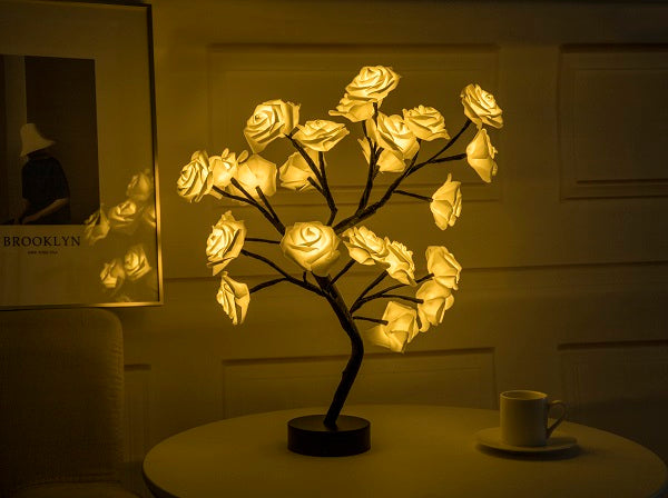 Rose Flower Lamp USB Battery Operated LED Table Lamp