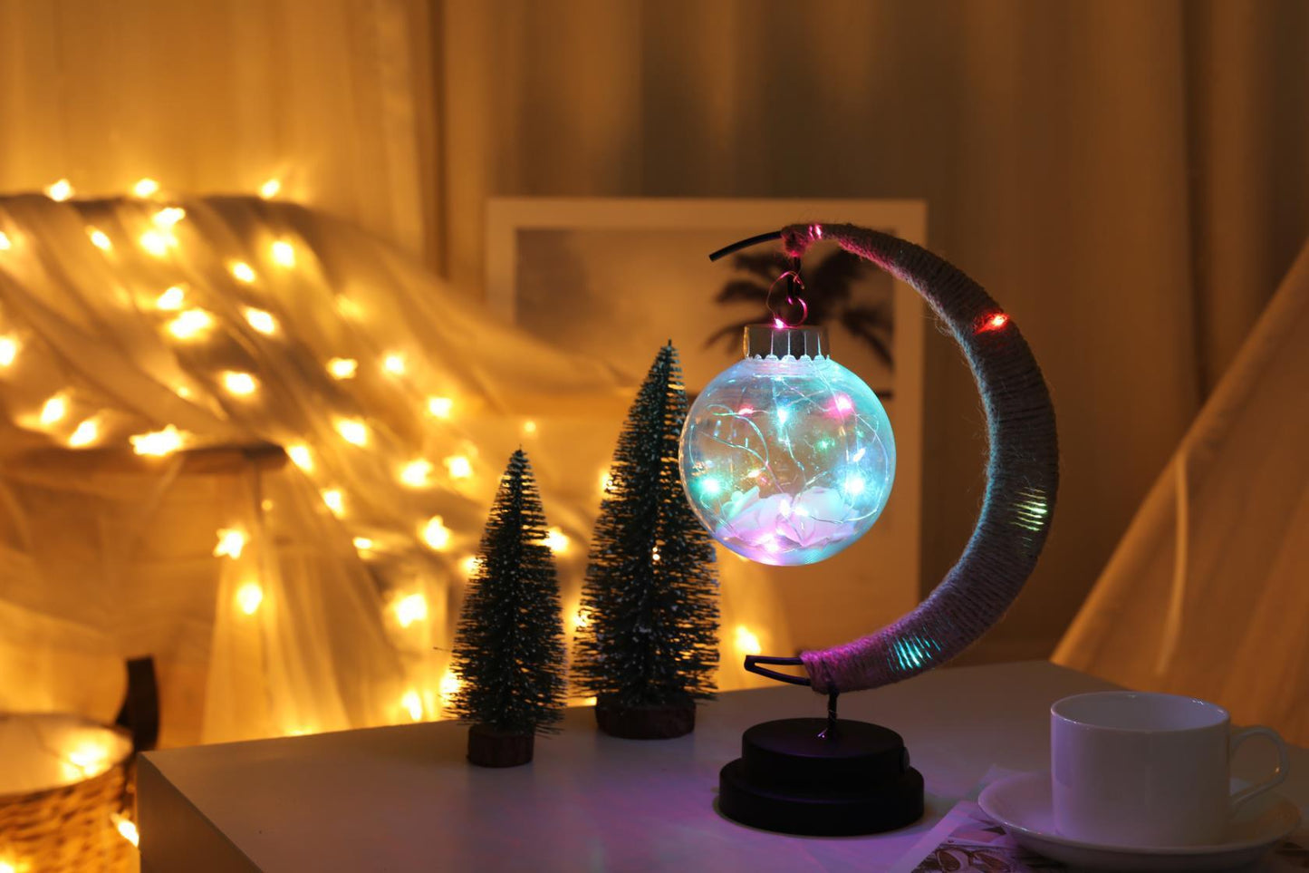 LED moon ball shape lamp girl heart wishing ball