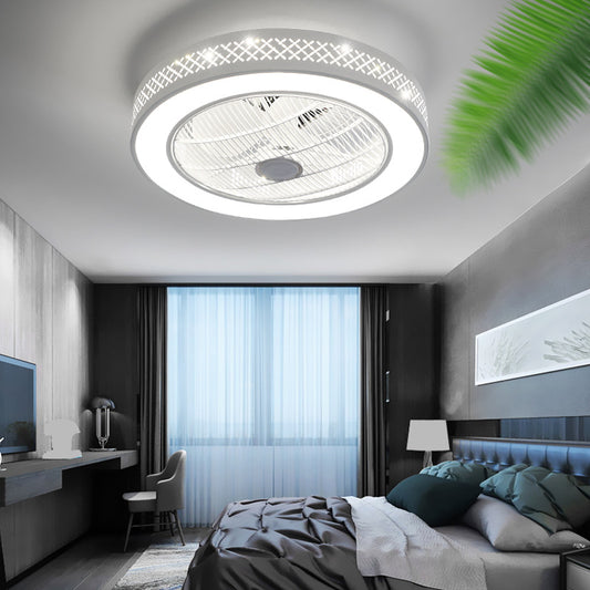 LED Invisible Fan And Chandelier In Living Bedroom And Dining Room