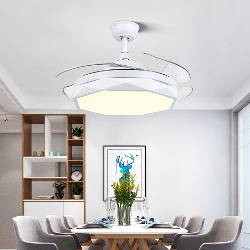 Modern Simple Living Room With Fan And Chandelier Bedroom