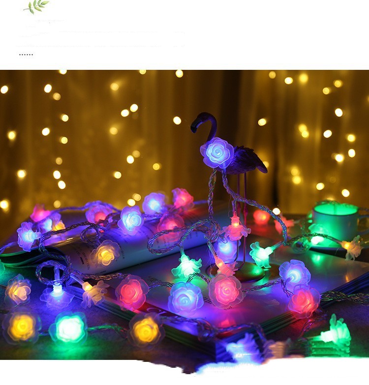 LED Lights String Romantic Roses Indoors
