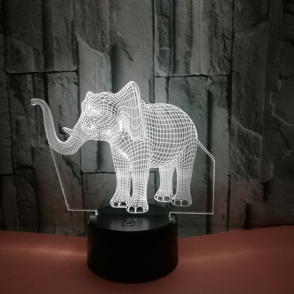 Novelty Lighting Elephant Shape 3D7 Color Changing Touch