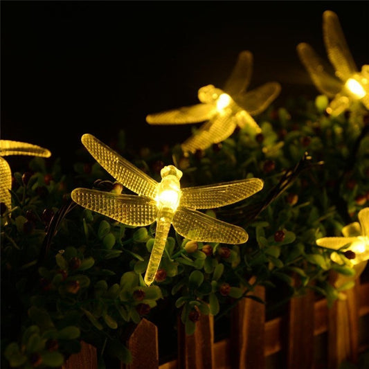 Outdoor Solar Led String Light 5M 20 Led Dragonfly Strip Light