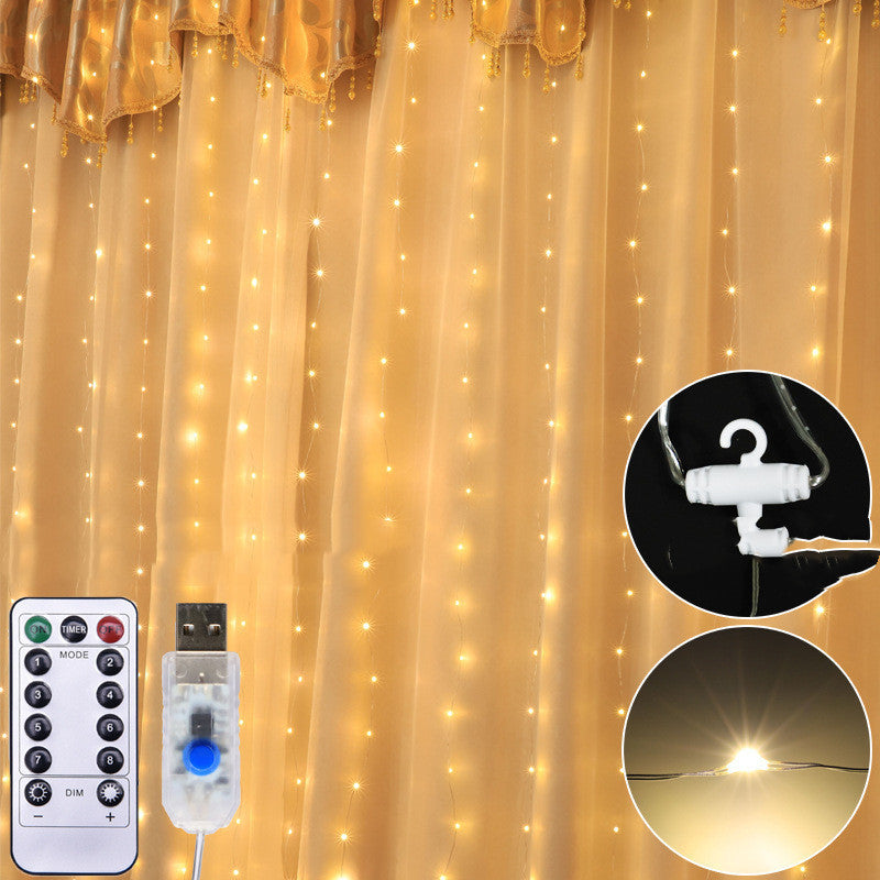 Sound Control Christmas Decoration Light String USB Remote Control Curtain