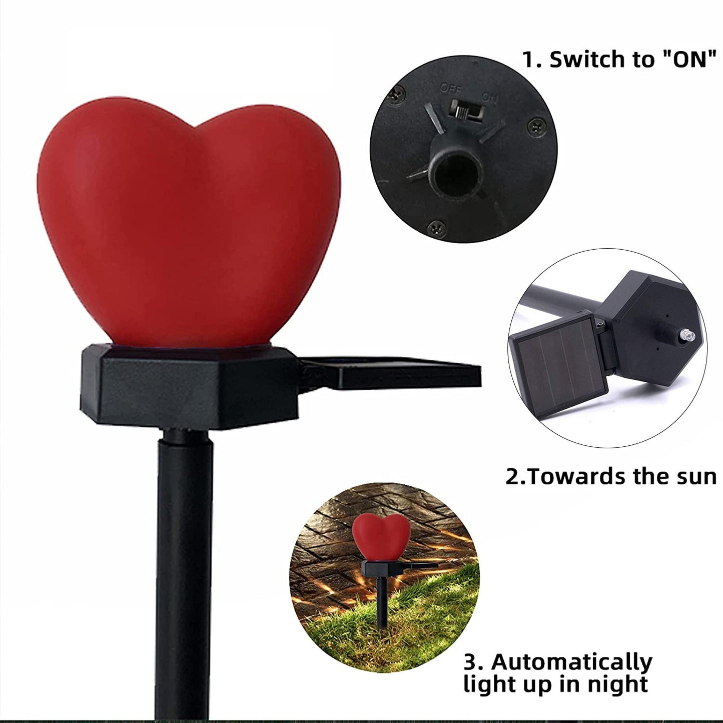 Solar Garden Landscape Light LED Love Plug In