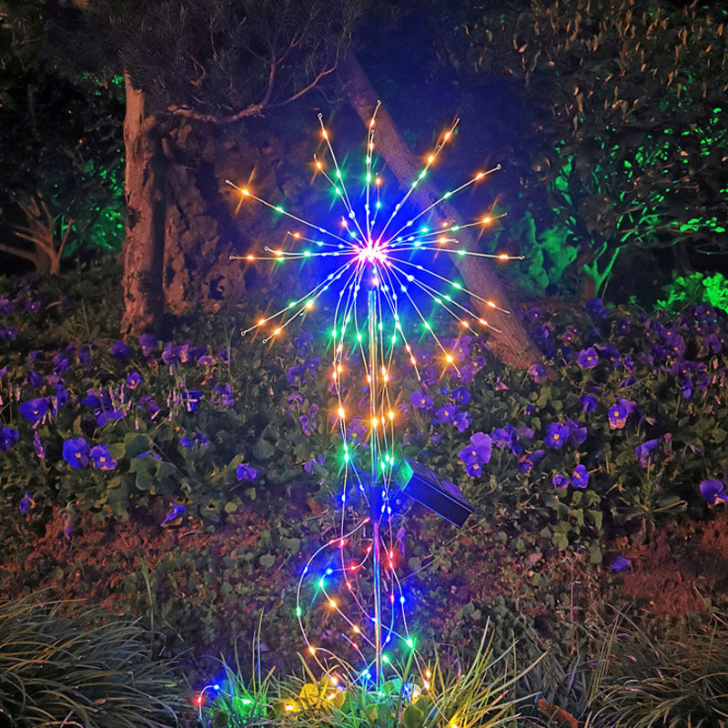 Solar Powered Garden Flowers Firework Lights Outdoor