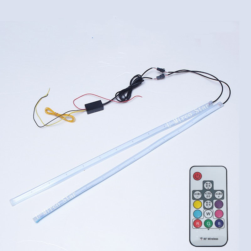 External Multicolor Ultra-thin Light Guide Strip Day Running Light Turn Signal