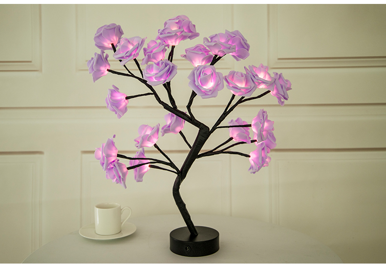 Rose Flower Lamp USB Battery Operated LED Table Lamp