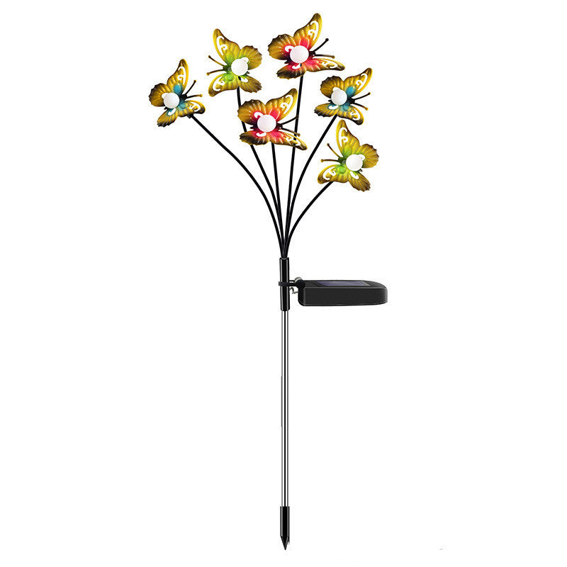 Solar Light LED Wrought Iron Butterfly Firefly Outdoor