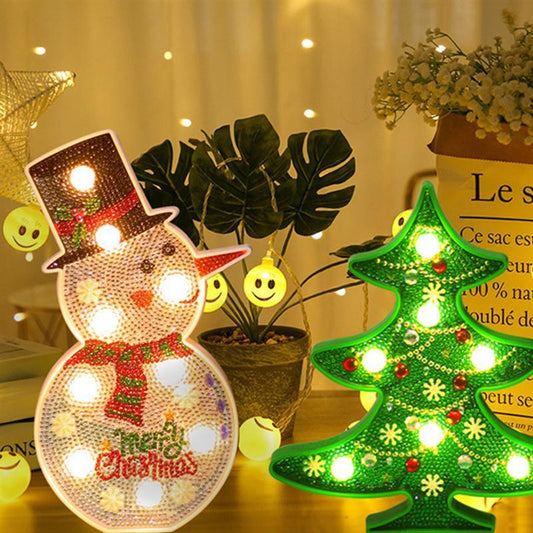 Christmas Decoration Snowman Christmas Tree DIY LED Lamp