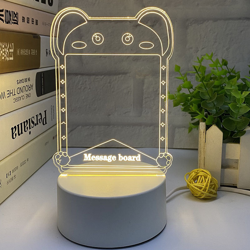 3D Night Light Desktop Luminescent Noteboard