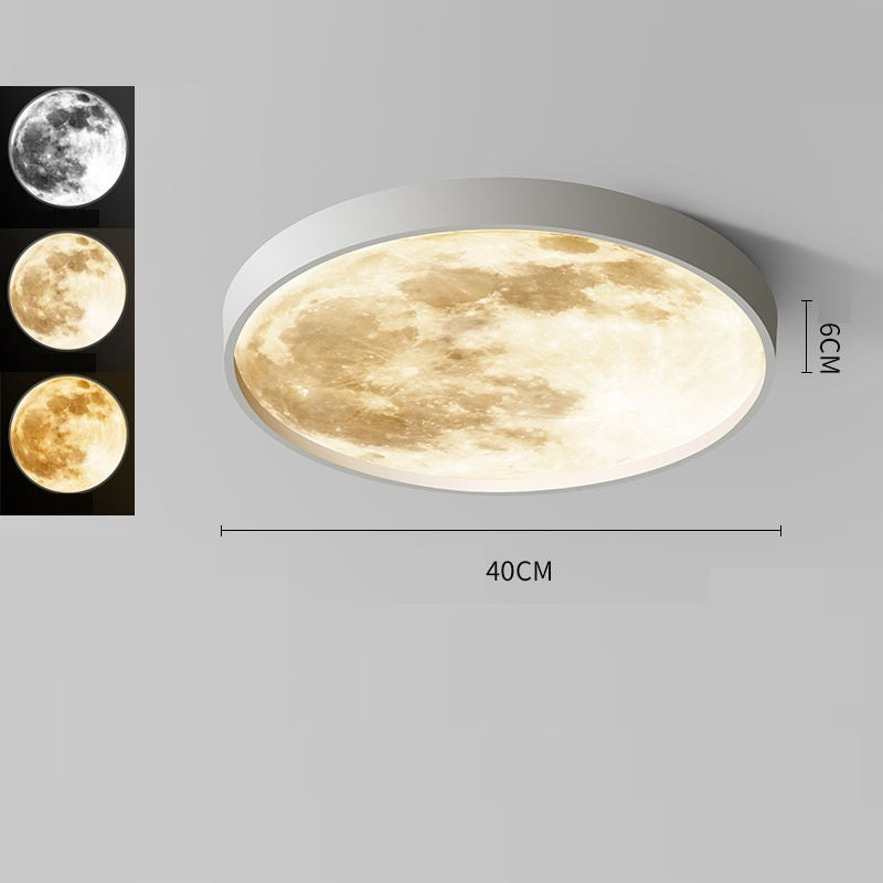 Creative Three-color Light-changing Lunar Ceiling Lamp