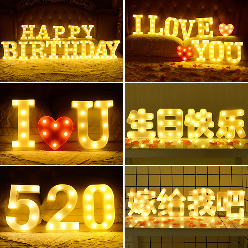 Led Letter Lights Happy Birthday Confession Proposal Arrangement