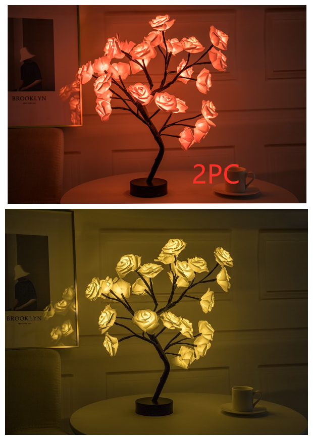 Rose Flower Lamp USB Battery Operated LED Table Lamp