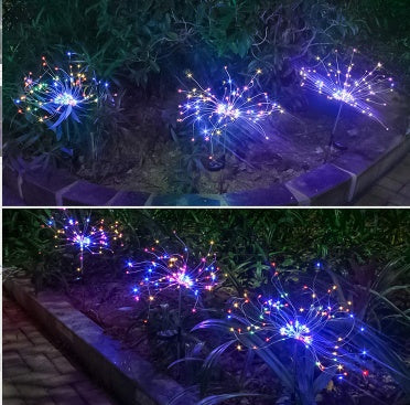 New Ground Plug Solar Fireworks Light LED Light String Lights