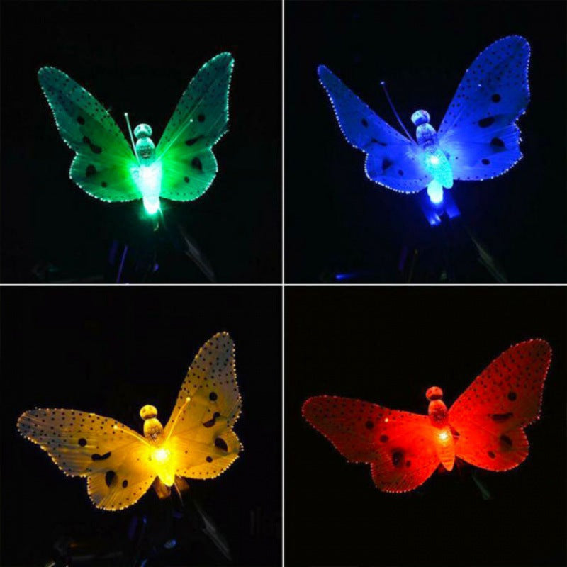 LED Solar String Lights Optical Fiber Butterfly Solar LED Spot Light