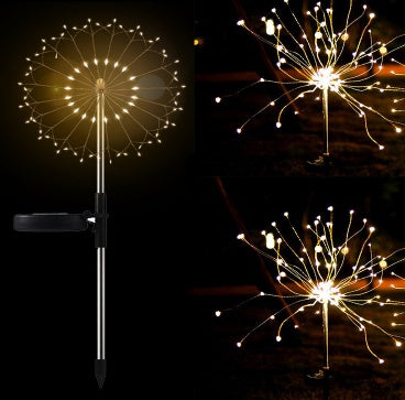New Ground Plug Solar Fireworks Light LED Light String Lights