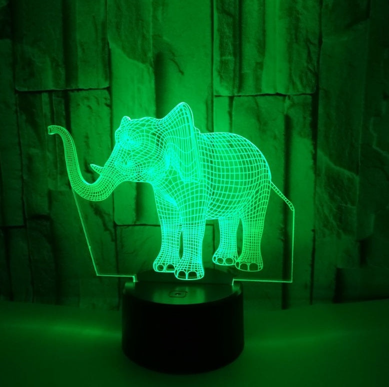 New elephant 3D light Colorful touch 3D LED visual light