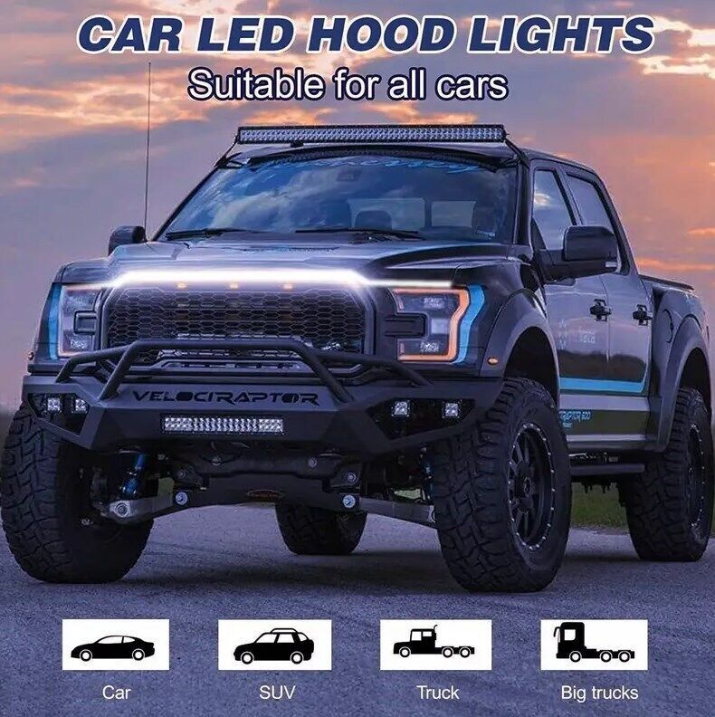 Car Daytime Running Light Bar Flexible LED Hood Light