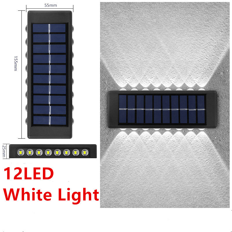 Solar Outdoor Garden Light Up And Down Glowing Atmosphere Wall Lamp