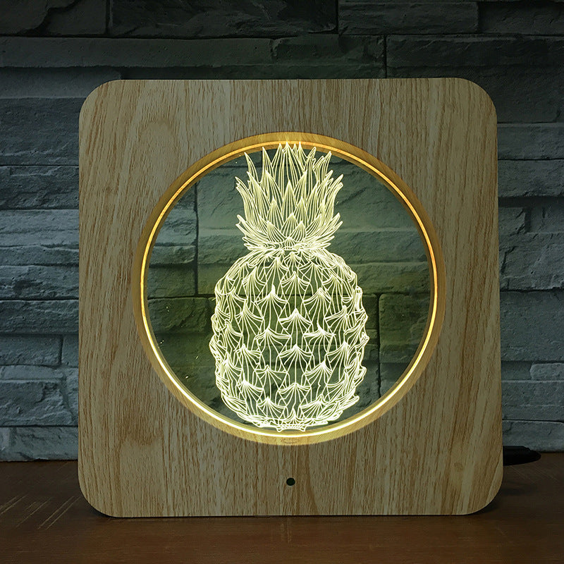 Simple creative pineapple photo frame lamp LED visual