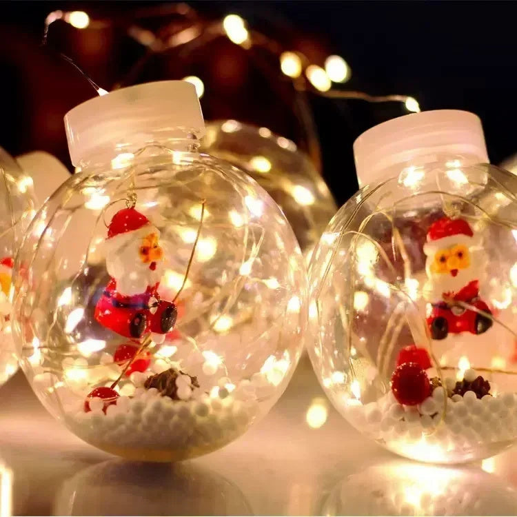 10PCS LED Christmas Curtain Lamp Fairy Snowman