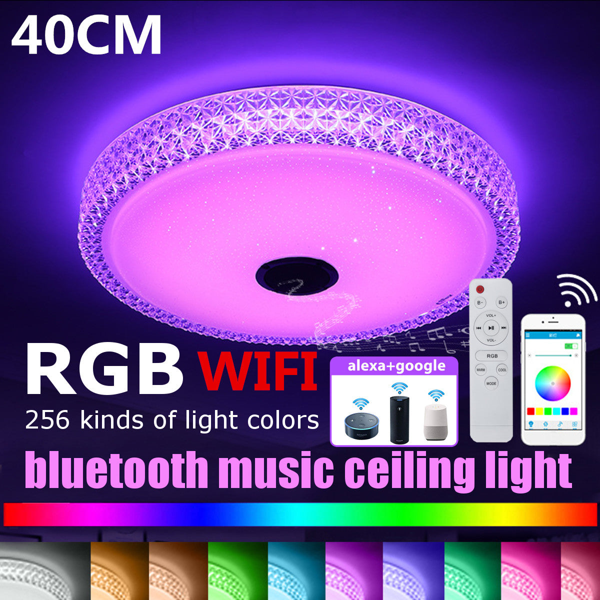 Music Tmall Elf Remote Control Modern Simple Round Acrylic Bedroom Lighting