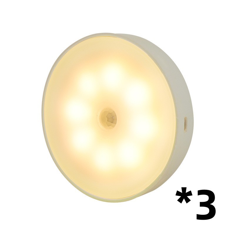 Usb Rechargeable Motion Sensor Light Round Wireless Night Light