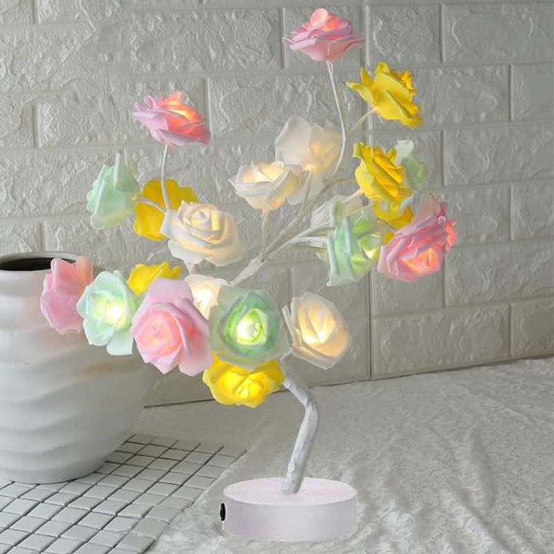 Rose Flower Lamp USB Battery Operated LED Table Lamp