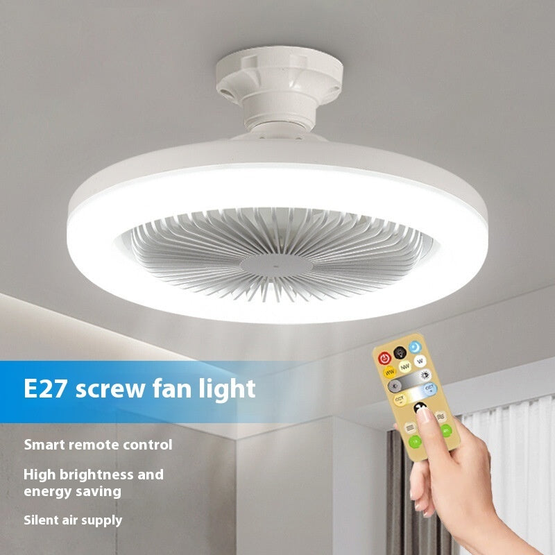 Intelligent Remote Control Led Fan Light E27 Screw Adjustable Light