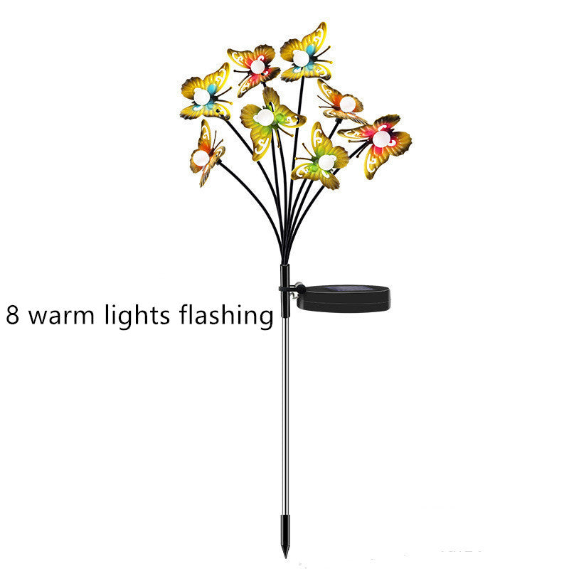 Solar Light LED Wrought Iron Butterfly Firefly Outdoor