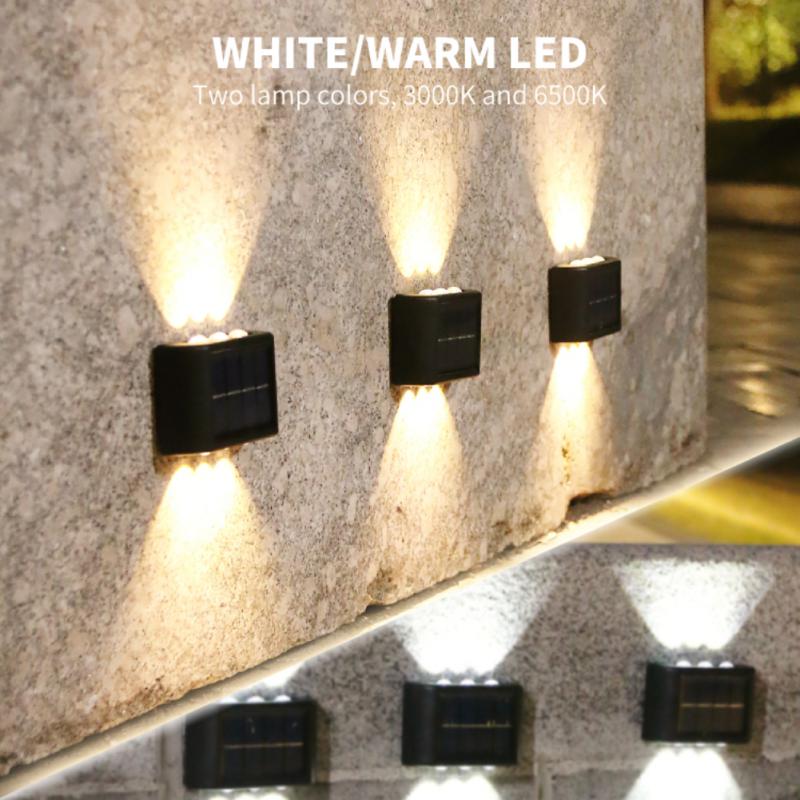 Solar Outdoor Garden Light Up And Down Glowing Atmosphere Wall Lamp