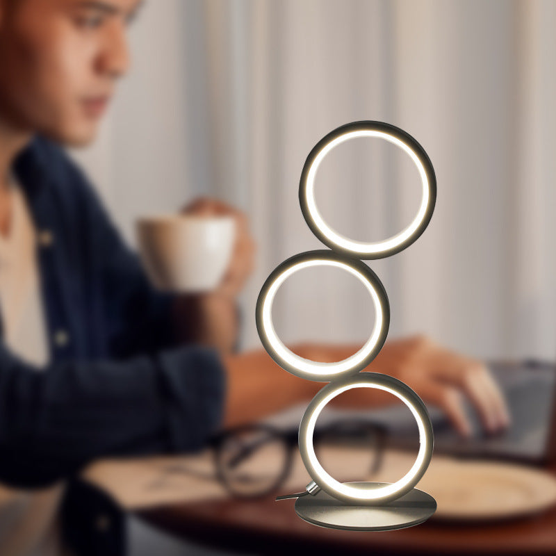 Circle Personality Three-tone Light LED Table Lamp