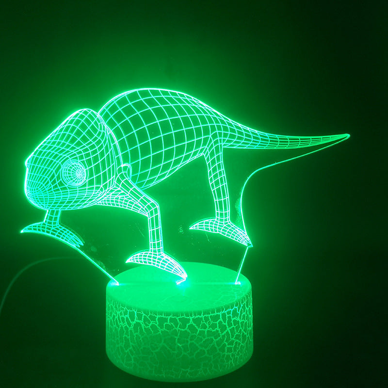 Three-dimensional illusion lizard led colorful gradient light