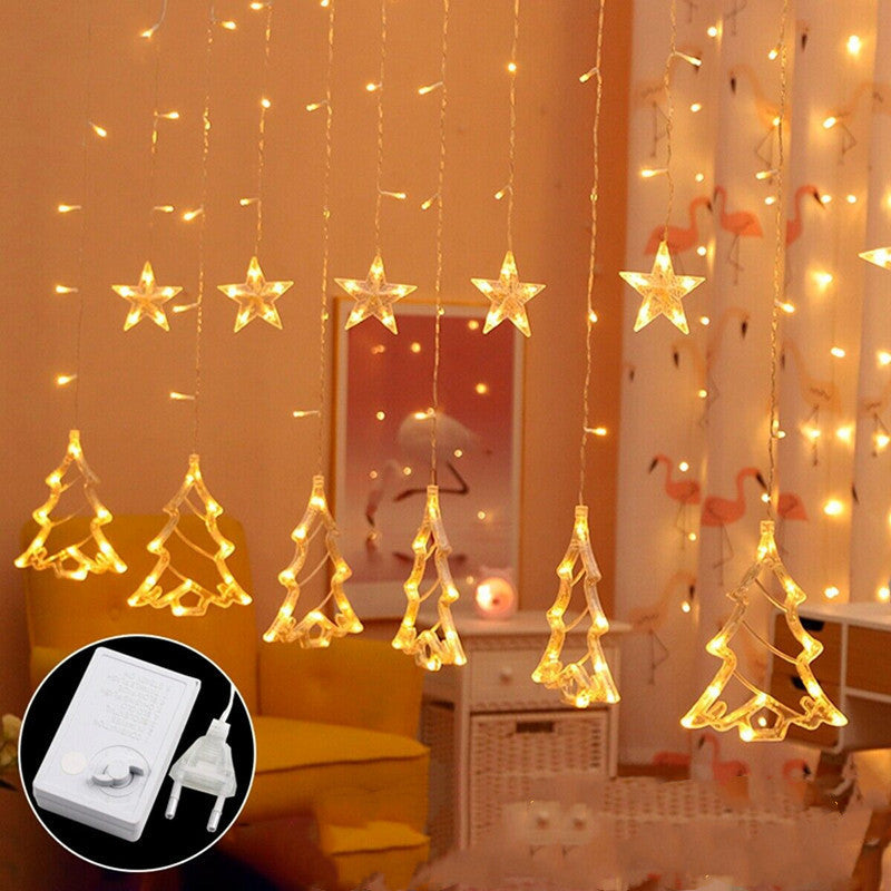 Christmas Curtain Shop Window Lights